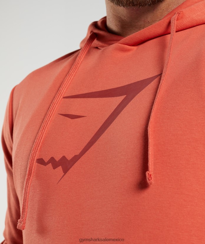 Gymshark sudadera con capucha y relleno de cabeza de tiburón tormenta roja hombres 04BZTL865 - Gymshark Hombre