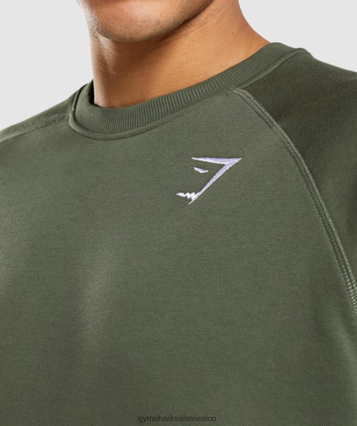 Gymshark sudadera con escudo núcleo de oliva hombres 04BZTL795 - Gymshark Hombre