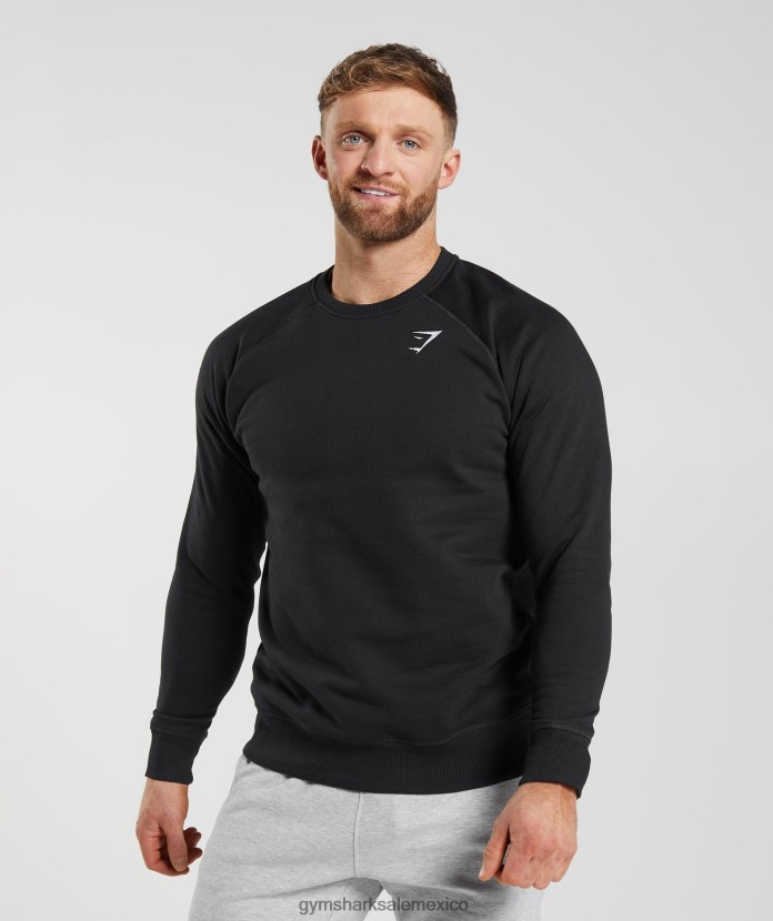 Gymshark sudadera con escudo negro hombres 04BZTL787 - Gymshark Mexico