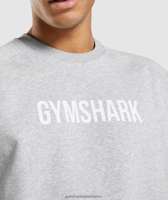 Gymshark tripulación apolo marga gris claro hombres 04BZTL844 - Gymshark México