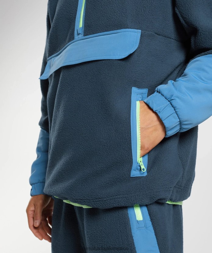 Gymshark vibes polar 1/4 cremallera azul marino/azul lago hombres 04BZTL809 - Gymshark México