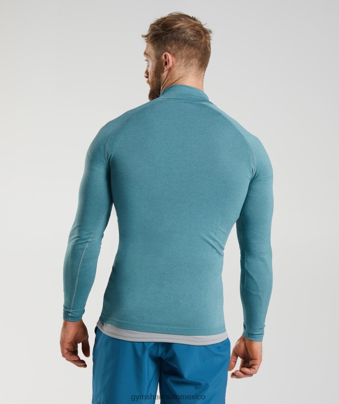 Gymshark vital 1/4 cremallera azul trueno/azul iceberg hombres 04BZTL857 - Gymshark Mexico
