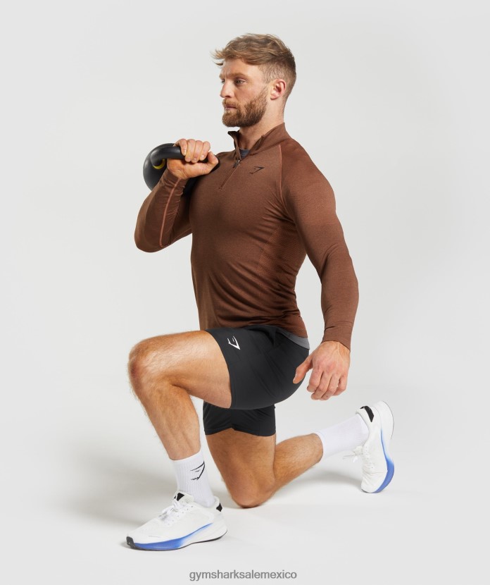 Gymshark vital 1/4 cremallera rojo caqui/marrón trufa hombres 04BZTL826 - Gymshark Mujer