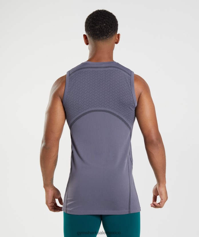 Gymshark 315 tanque sin costura mercurio violeta/negro hombres 04BZTL967 - Gymshark Mexico