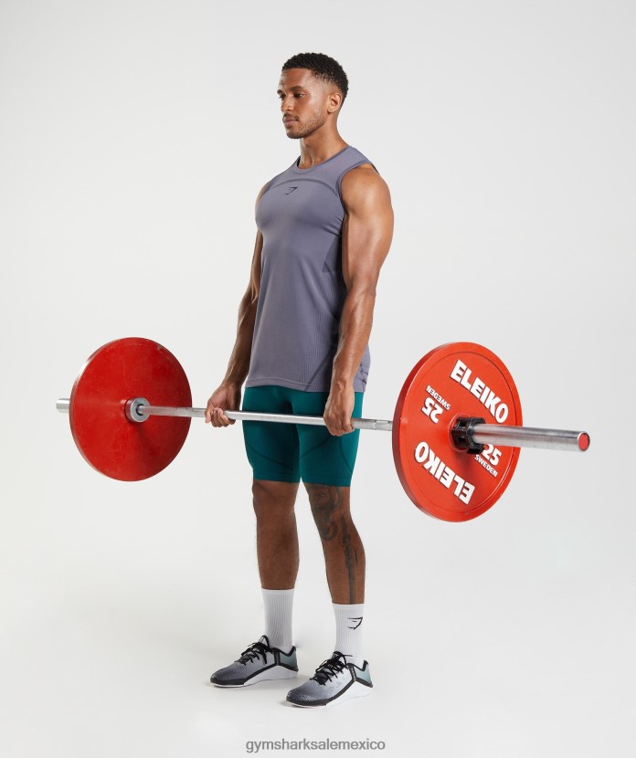 Gymshark 315 tanque sin costura mercurio violeta/negro hombres 04BZTL967 - Gymshark Mexico