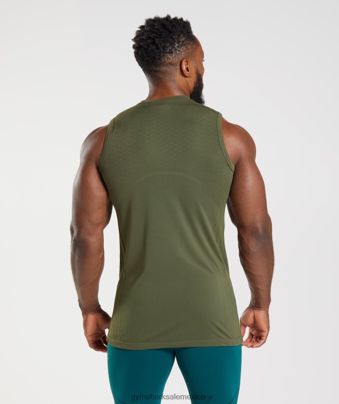 Gymshark 315 tanque sin costura núcleo oliva/verde pantano hombres 04BZTL894 - Gymshark México