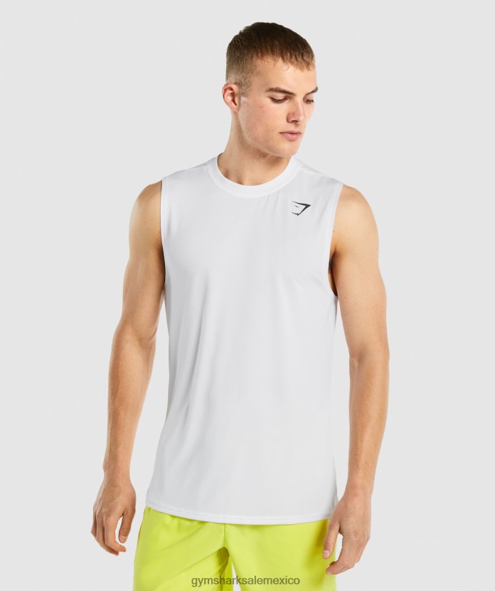 Gymshark camiseta sin mangas llegada blanco hombres 04BZTL898 - Gymshark Sale