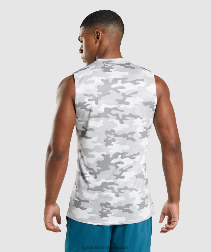 Gymshark camiseta sin mangas llegada estampado gris claro hombres 04BZTL905 - Gymshark Hombre