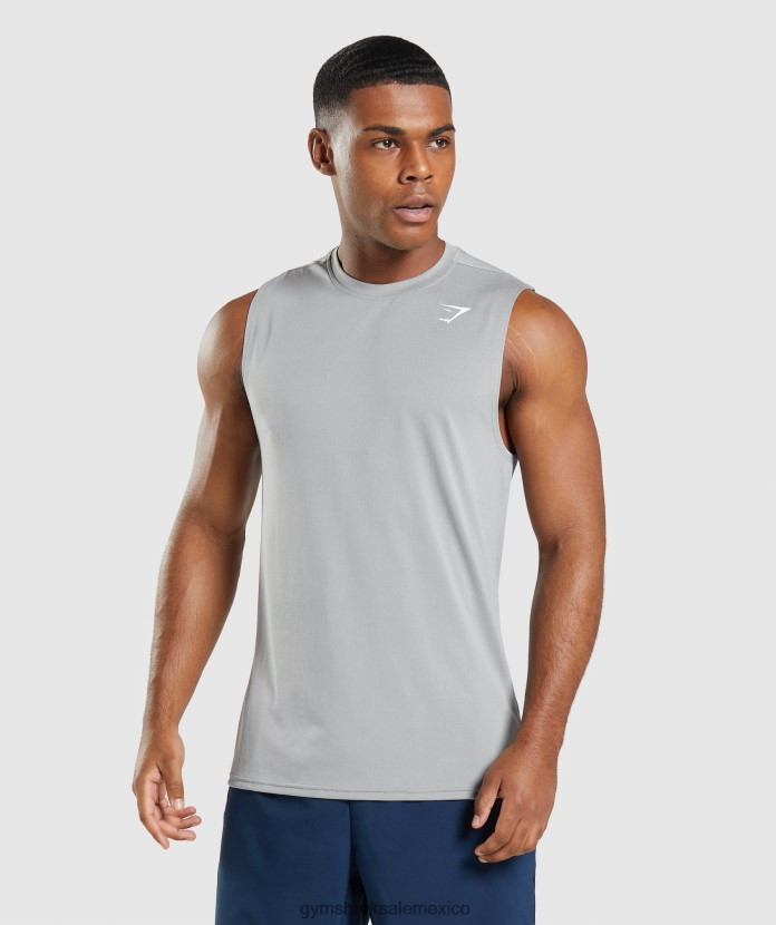 Gymshark camiseta sin mangas llegada gris ahumado hombres 04BZTL947 - Gymshark Mexico