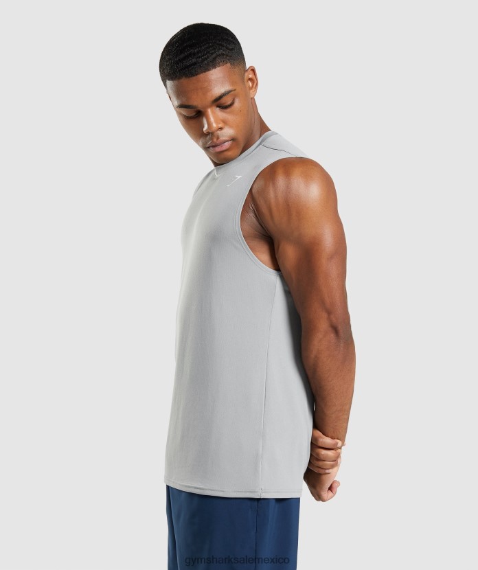 Gymshark camiseta sin mangas llegada gris ahumado hombres 04BZTL947 - Gymshark Mexico