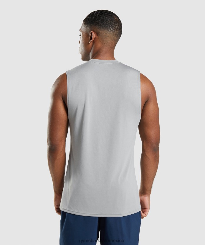Gymshark camiseta sin mangas llegada gris ahumado hombres 04BZTL947 - Gymshark Mexico