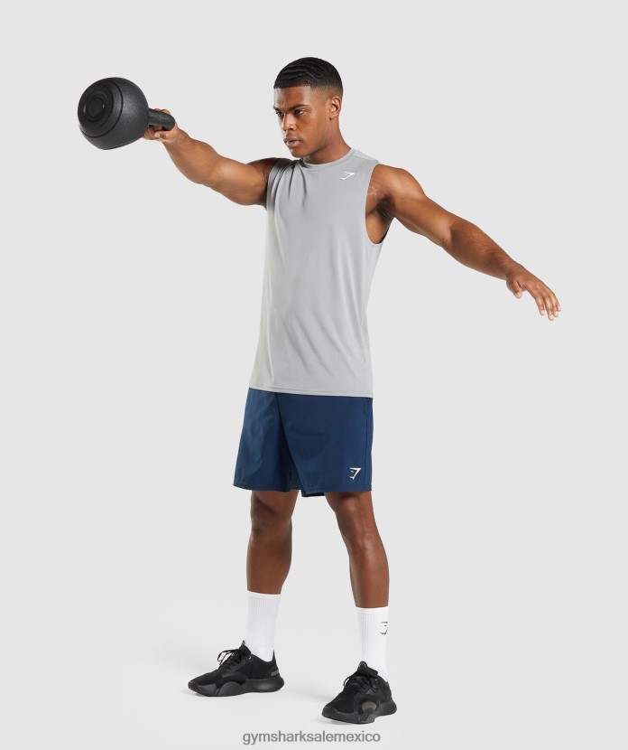 Gymshark camiseta sin mangas llegada gris ahumado hombres 04BZTL947 - Gymshark Mexico