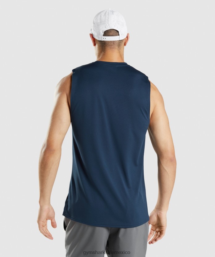 Gymshark camiseta sin mangas llegada marina de guerra hombres 04BZTL945 - Gymshark Hombre