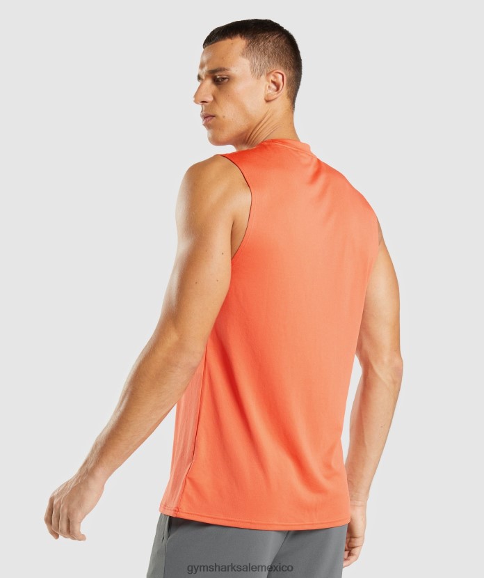 Gymshark camiseta sin mangas llegada naranja papaya hombres 04BZTL939 - Gymshark México