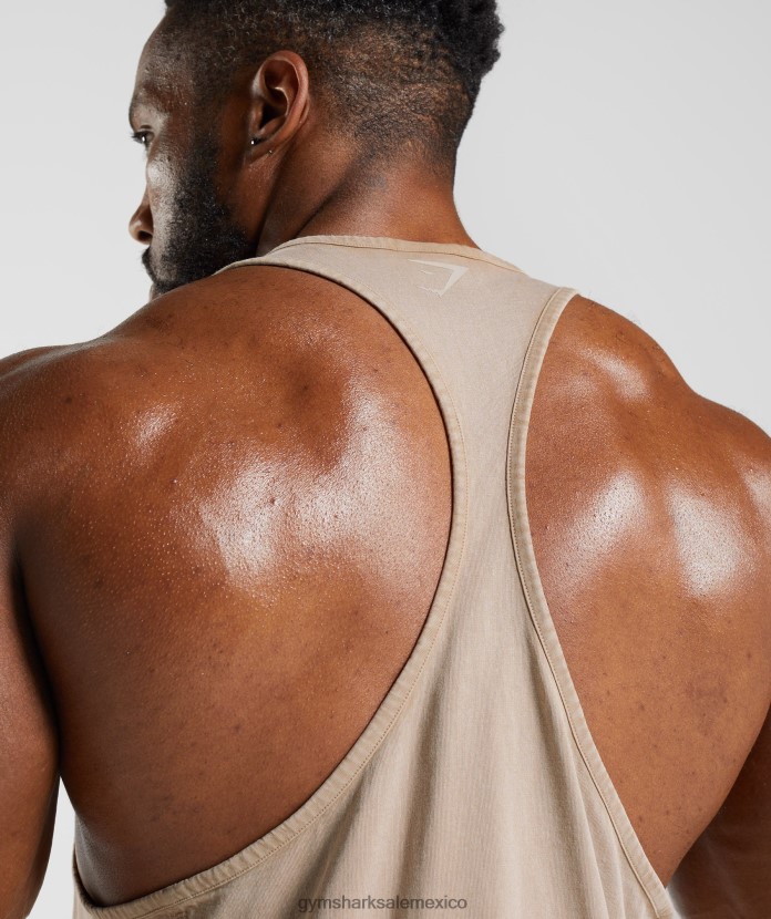 Gymshark larguero lavado a presión cemento marrón hombres 04BZTL1009 - Gymshark México