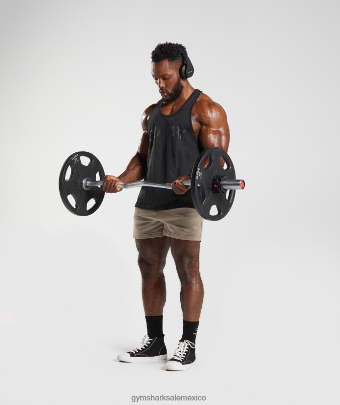 Gymshark larguero lavado a presión negro hombres 04BZTL977 - Gymshark Mexico