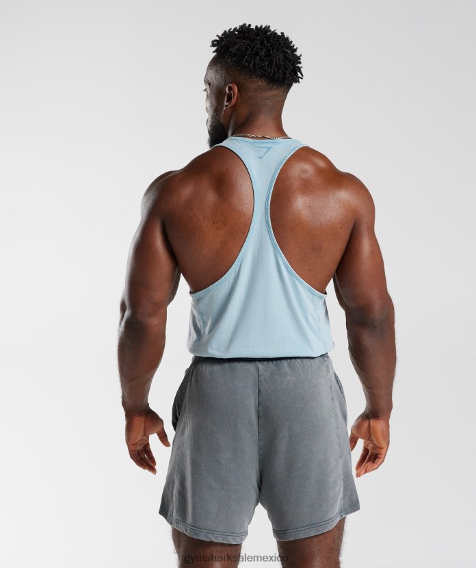 Gymshark larguero lavado a presión ozono azul hombres 04BZTL982 - Gymshark Mexico