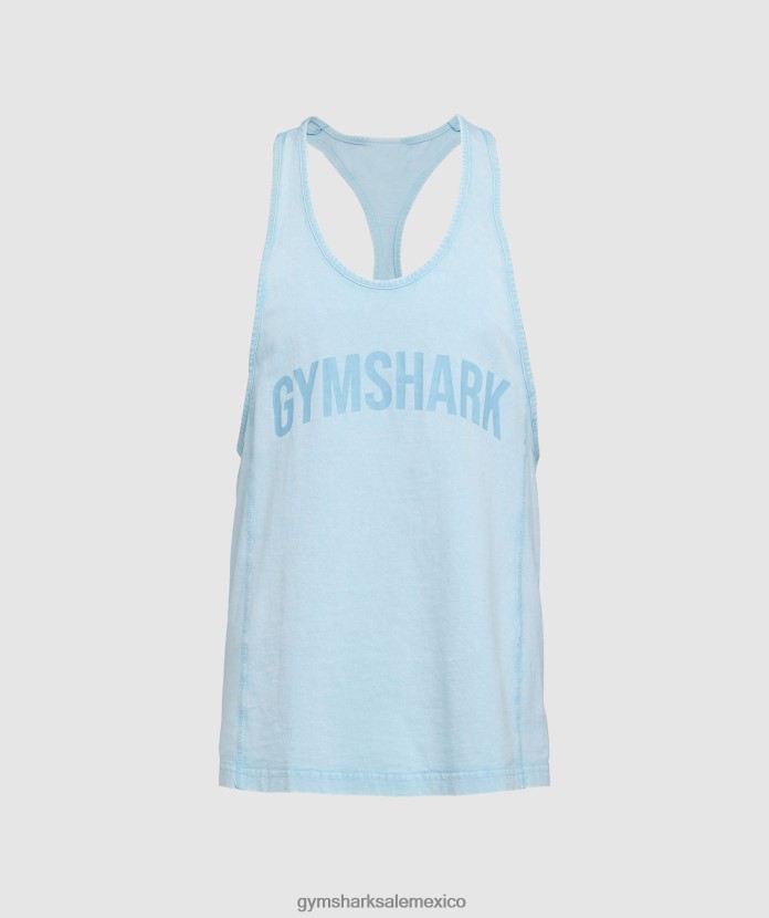 Gymshark larguero lavado a presión ozono azul hombres 04BZTL982 - Gymshark Mexico