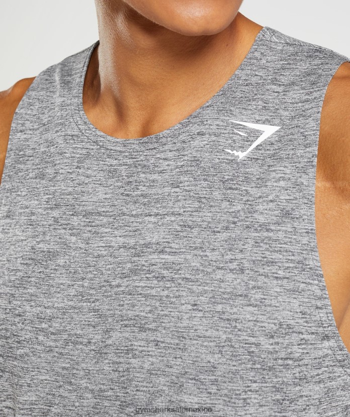 Gymshark llegada tanque de marga delgado gris silueta/gris claro jaspeado hombres 04BZTL906 - Gymshark Mujer