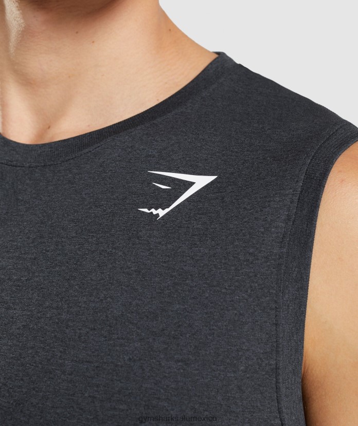 Gymshark llegada tanque sin costura marga negra hombres 04BZTL927 - Gymshark Mexico