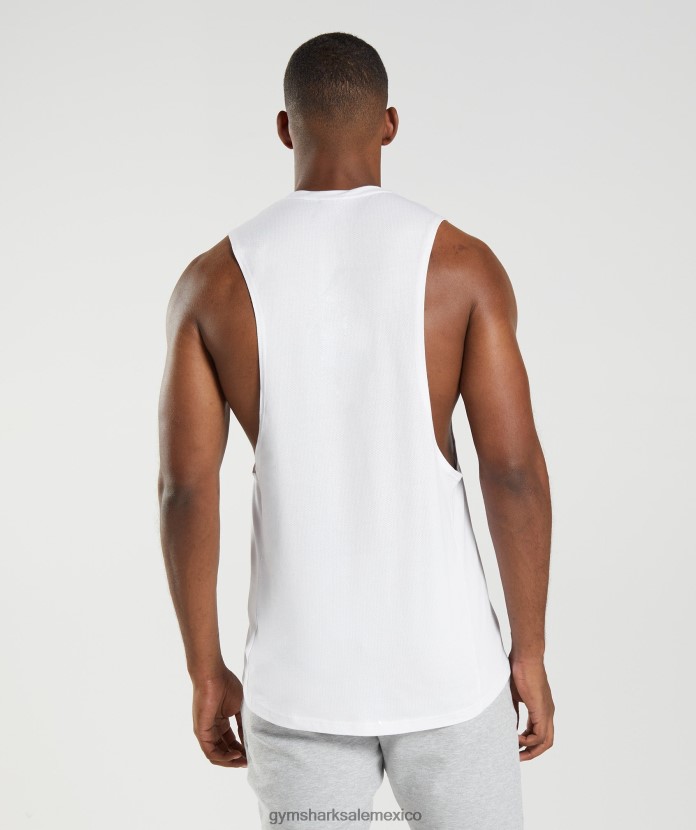 Gymshark reaccionar tanque de brazo abatible blanco hombres 04BZTL883 - Gymshark Sale