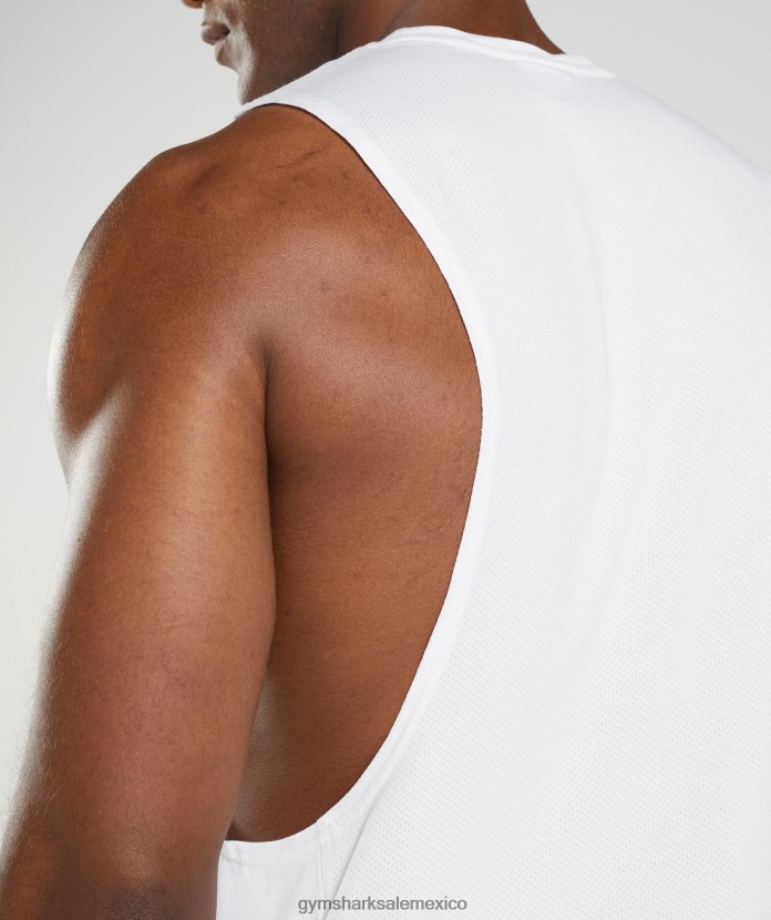 Gymshark reaccionar tanque de brazo abatible blanco hombres 04BZTL883 - Gymshark Sale