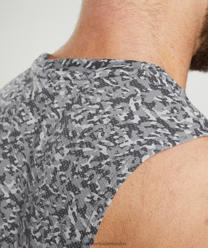 Gymshark reaccionar tanque de brazo abatible gris ónix hombres 04BZTL968 - Gymshark Sale