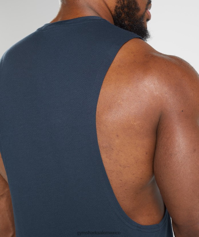 Gymshark reaccionar tanque de brazo abatible marina de guerra hombres 04BZTL889 - Gymshark México