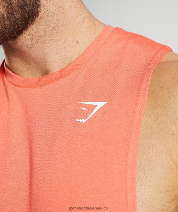 Gymshark reaccionar tanque de brazo abatible naranja aeroespacial hombres 04BZTL954 - Gymshark México