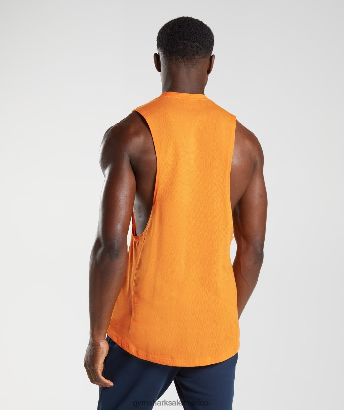 Gymshark reaccionar tanque de brazo abatible naranja resplandor solar hombres 04BZTL948 - Gymshark Sale