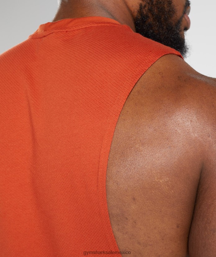 Gymshark reaccionar tanque de brazo abatible rojo cayena hombres 04BZTL942 - Gymshark Mexico