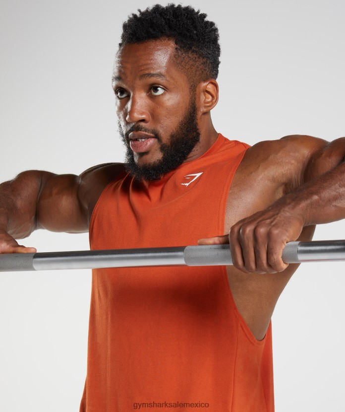 Gymshark reaccionar tanque de brazo abatible rojo cayena hombres 04BZTL942 - Gymshark Mexico