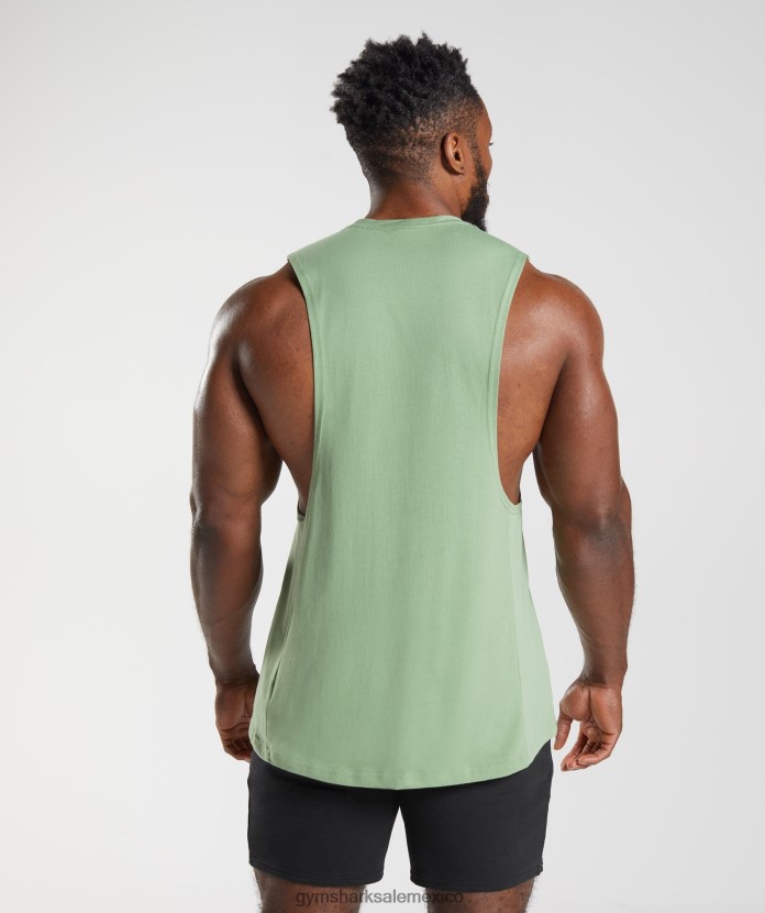 Gymshark reaccionar tanque de brazo abatible té verde hombres 04BZTL970 - Gymshark Hombre