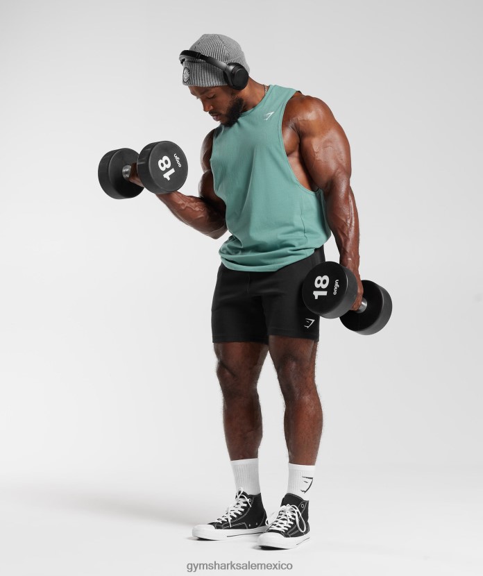 Gymshark reaccionar tanque de brazo abatible tinta verde azulado hombres 04BZTL973 - Gymshark Sale