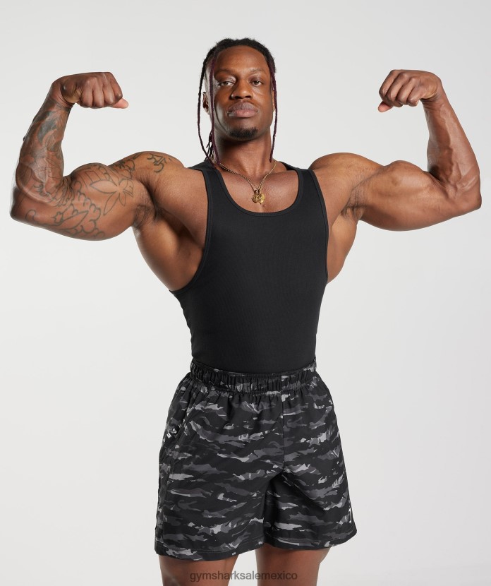 Gymshark tanque acanalado 3 unidades blanco/negro/gris piedra jaspeado hombres 04BZTL908 - Gymshark Sale