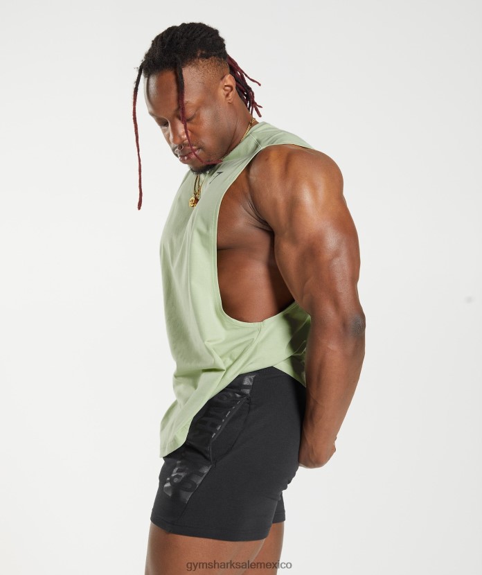Gymshark tanque con brazo abatible en negrita flora verde hombres 04BZTL912 - Gymshark Mexico