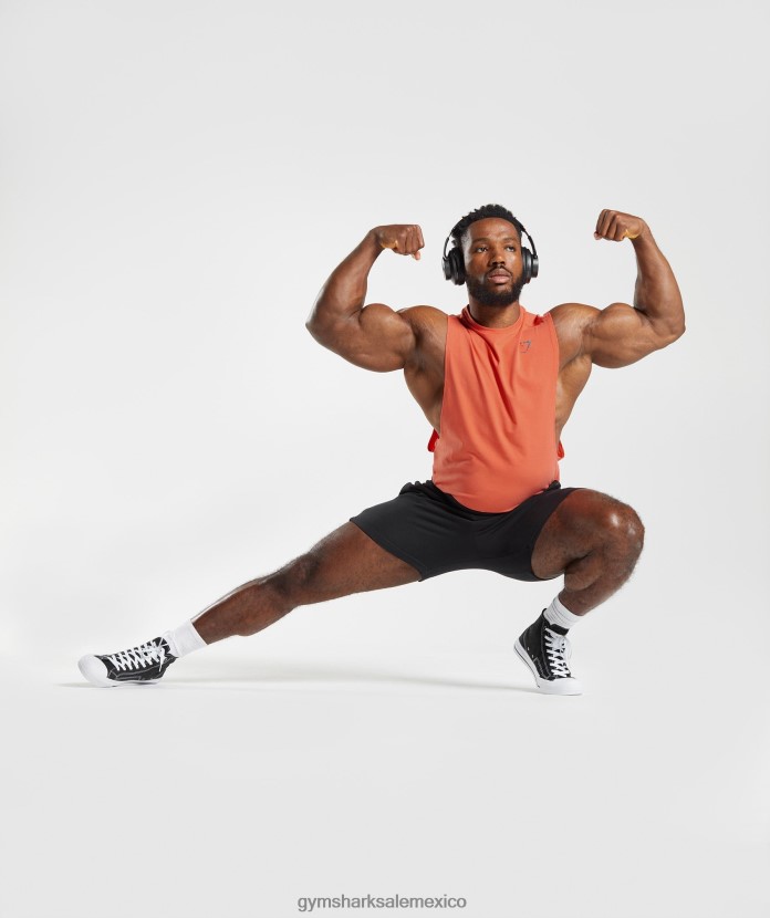 Gymshark tanque con brazo abatible en negrita naranja aeroespacial hombres 04BZTL921 - Gymshark Mujer