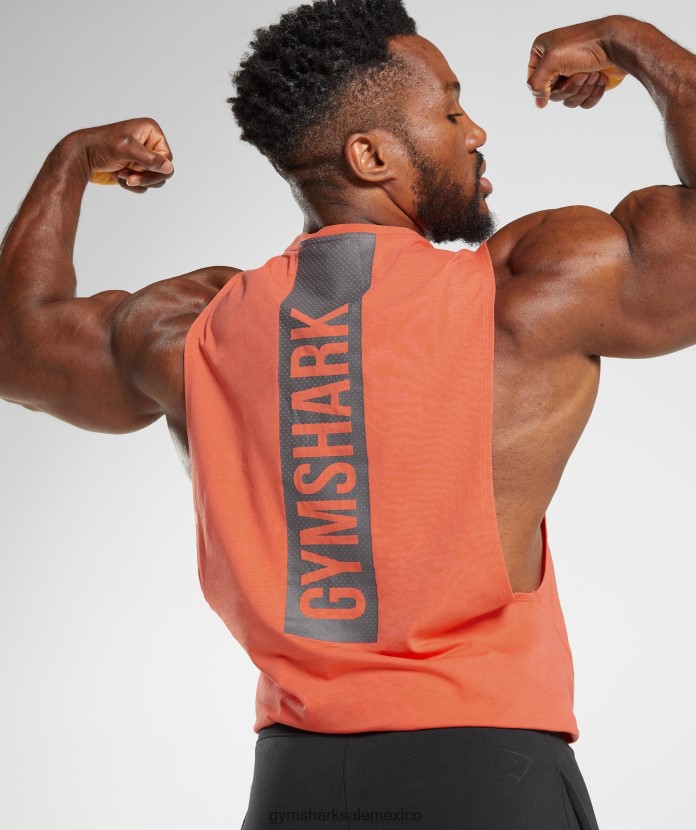 Gymshark tanque con brazo abatible en negrita naranja aeroespacial hombres 04BZTL921 - Gymshark Mujer