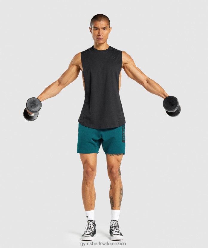 Gymshark tanque con brazo abatible en negrita negro hombres 04BZTL890 - Gymshark Hombre