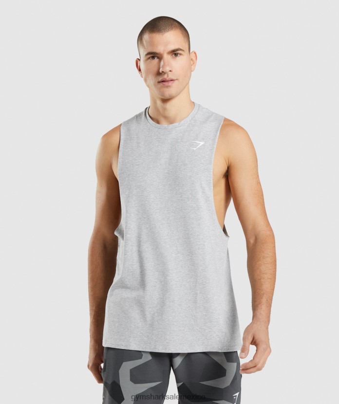 Gymshark tanque de brazo abatible crítico 2.0 marga gris claro hombres 04BZTL887 - Gymshark Mexico