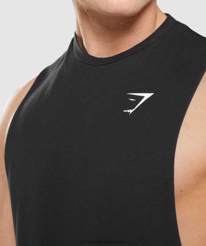 Gymshark tanque de brazo abatible crítico 2.0 negro hombres 04BZTL918 - Gymshark Sale