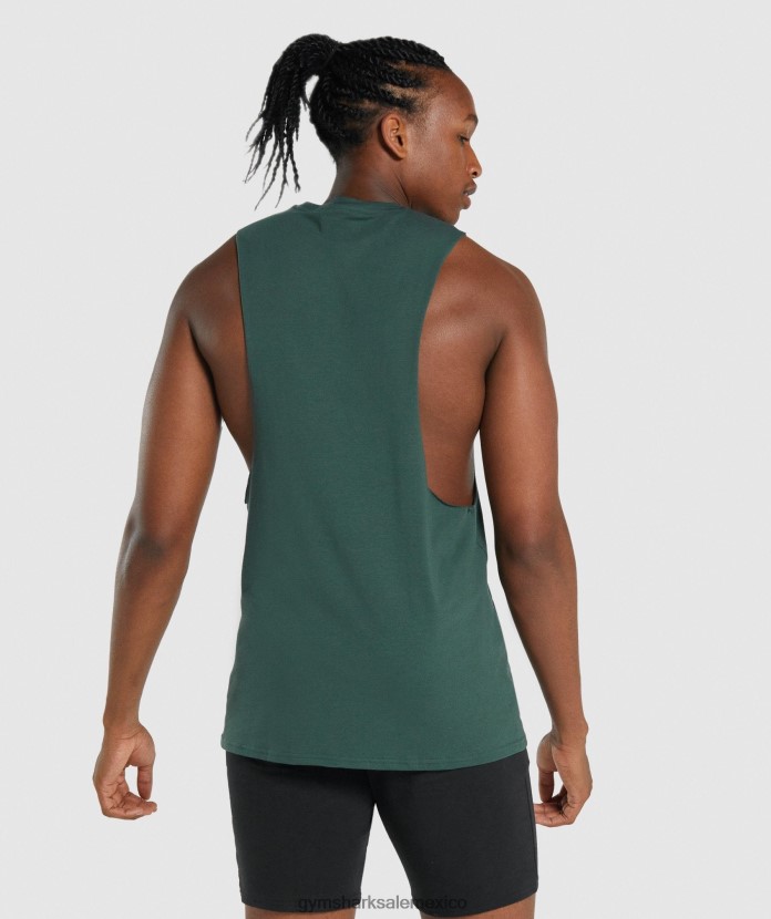 Gymshark tanque de brazo abatible crítico 2.0 verde oscuro hombres 04BZTL931 - Gymshark Mujer