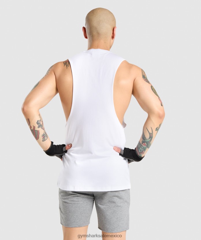 Gymshark tanque de brazo abatible crítico blanco hombres 04BZTL936 - Gymshark Mujer