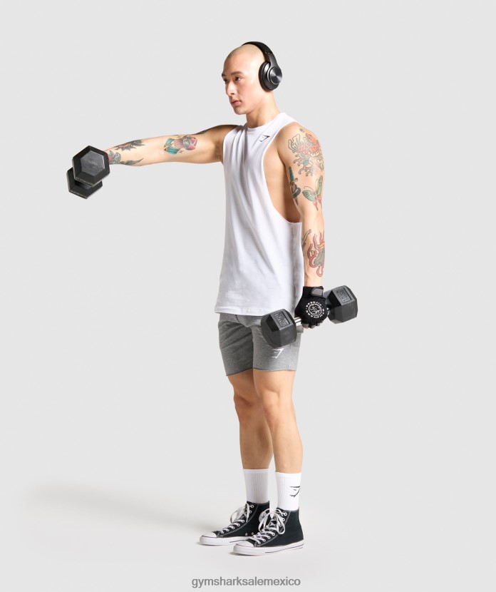 Gymshark tanque de brazo abatible crítico blanco hombres 04BZTL936 - Gymshark Mujer