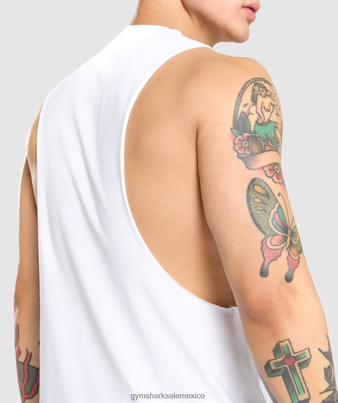Gymshark tanque de brazo abatible crítico blanco hombres 04BZTL936 - Gymshark Mujer