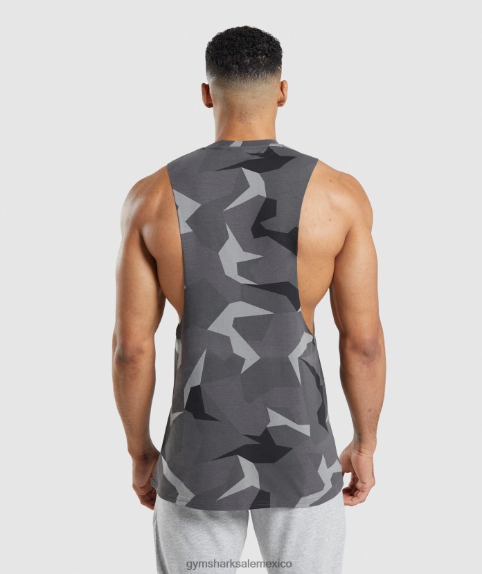 Gymshark tanque de brazo abatible crítico impresión negra hombres 04BZTL949 - Gymshark México