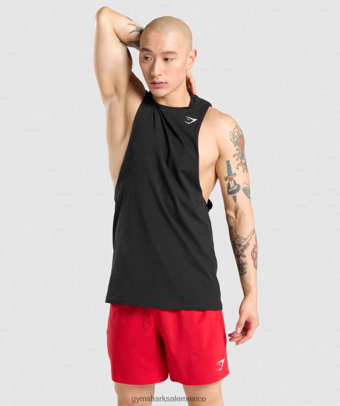 Gymshark tanque de brazo abatible crítico negro hombres 04BZTL946 - Gymshark Mujer