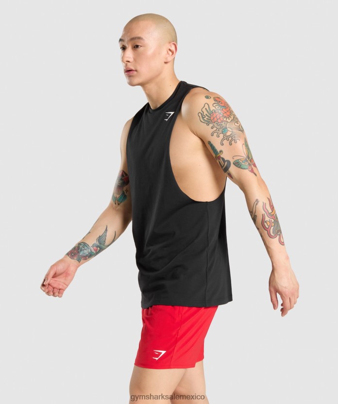 Gymshark tanque de brazo abatible crítico negro hombres 04BZTL946 - Gymshark Mujer