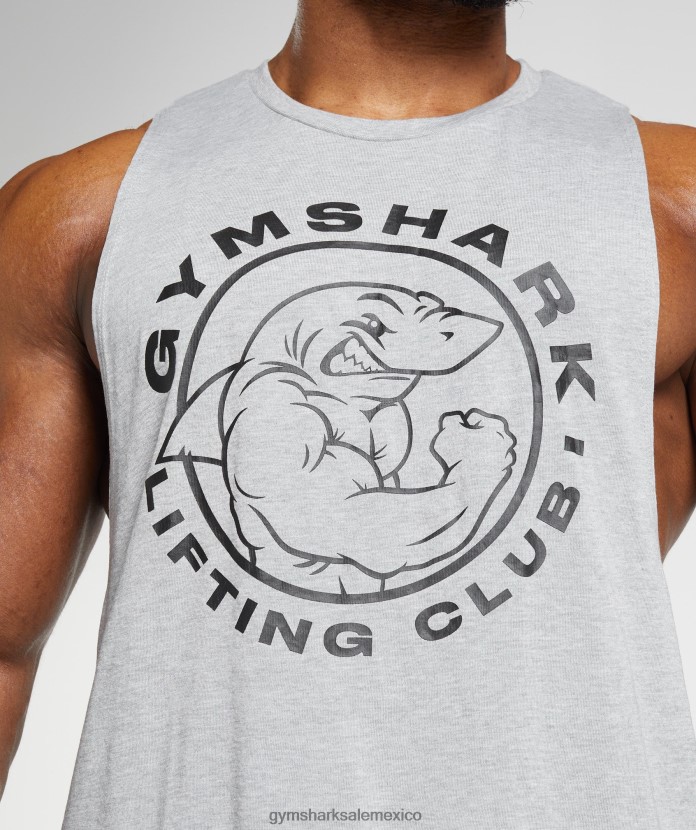 Gymshark tanque de brazo abatible heredado Marga gris claro hombres 04BZTL952 - Gymshark Mexico