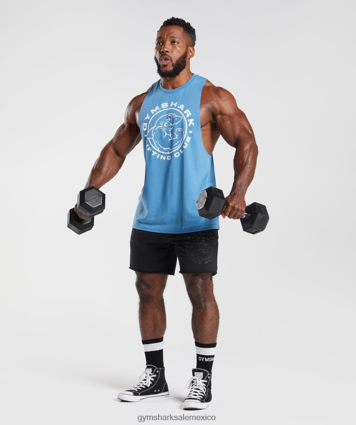 Gymshark tanque de brazo abatible heredado azul costero hombres 04BZTL958 - Gymshark Sale